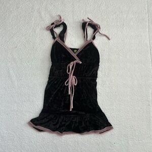Tunnel Vision Black Velvet Dress Style– Pink Lace & Ribbon – Romantic Grunge